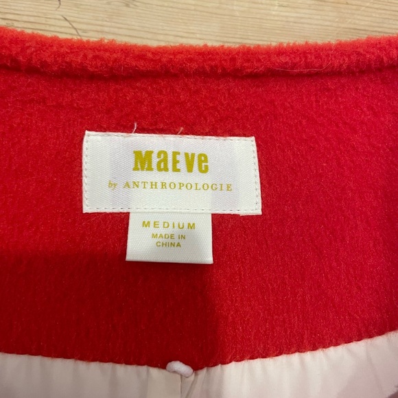 Anthropologie Vibrant blood orange  Blazer with Gold Buttons - Picture 6 of 8